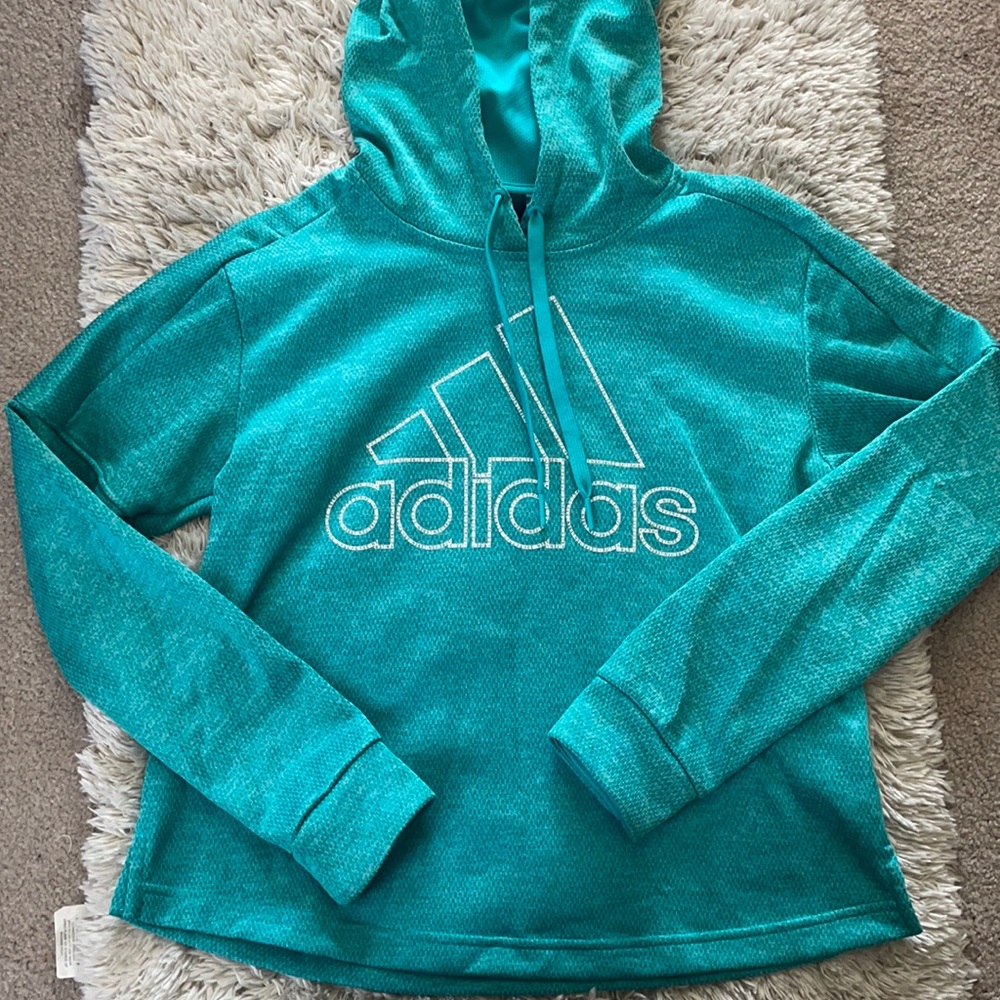 Adidas size small turquoise lightweight hoodie